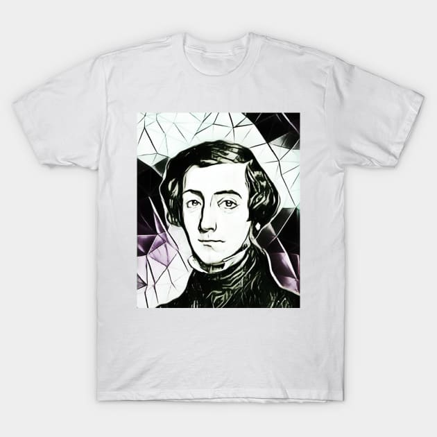 Alexis de Tocqueville Black And White Portrait | Alexis de Tocqueville Artwork 3 T-Shirt by JustLit